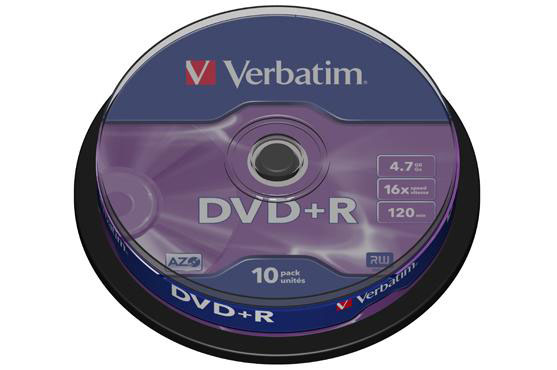 VERBATIM DVD+R 4,7Gb,16x,Cake (10)