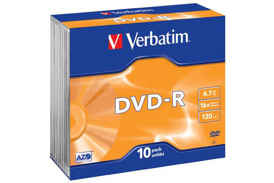 VERBATIM DVD-R 4,7Gb,16x,Slim (10)