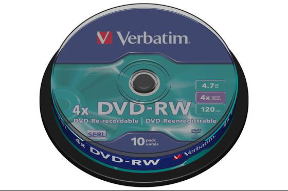 VERBATIM DVD-RW 4,7Gb,4x,Cake (10)