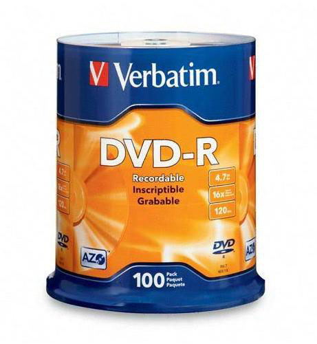 VERBATIM DVD-R 4.7Gb,16x Cake (100)