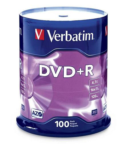 VERBATIM DVD+R 4.7Gb,16x Cake (100)