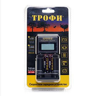 ТРОФИ TR-803 AAA LCD скоростное  + 2 HR03 800MAH (1/6/24)
