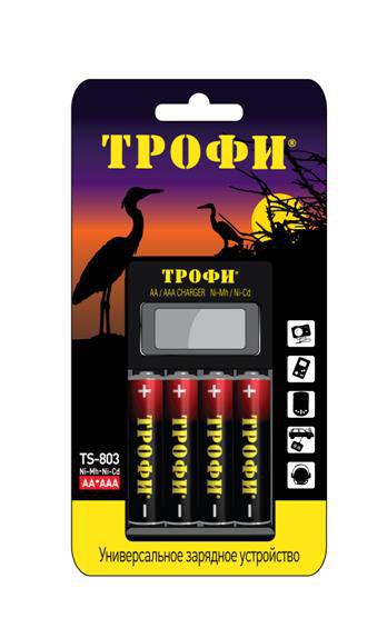 ТРОФИ TR-803 AA LCD скоростное  + 2 HR6 2500MAH (1/6/24)