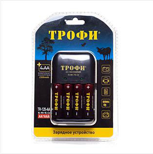ТРОФИ TR-120 AA зарядное устройство + 4 HR6 2300MAH (1/6/24)