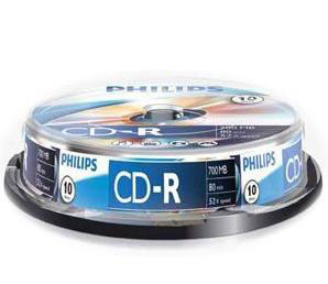 PHILIPS CD-R 700mb, 52x,Cake (10)